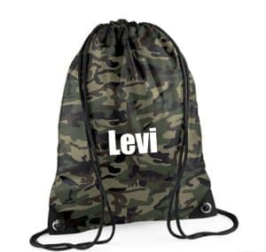 Gymtas camouflage met naam
