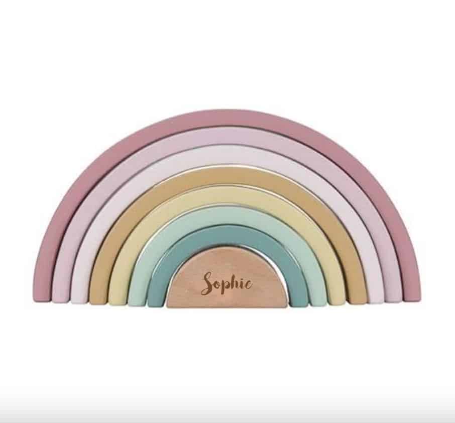 Little Dutch Houten Regenboog Roze met naam (gegraveerd) - Afbeelding 3