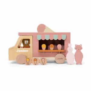 Houten dieren ijskar met naam