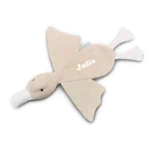 Tutdoekje Eend Cream met naam