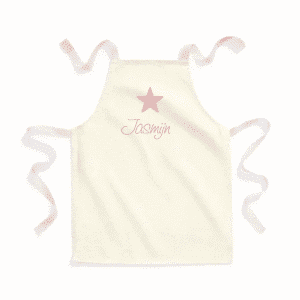 kinderschort met naam wit/roze